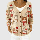 Iida - Comfortabele Brei Cardigan met Knopen