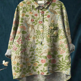 Marieke | Casual T-shirt met Vintage Bloemen- en Dierprint