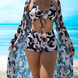 Frieda | Gedrukt 3-delig Bikini-Set