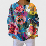 Marjatta | Sweatshirt met grote bloemenprint