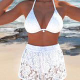 Lena | Elegant eendelig bikini-set met kant